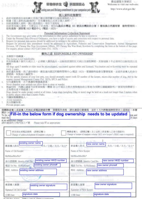 Dog Licence in Hong Kong Ferndale Kennels & Cattery
